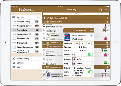 Packing Pro on iPad
