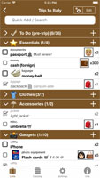 Packing Pro iPhone Screenshot (list)